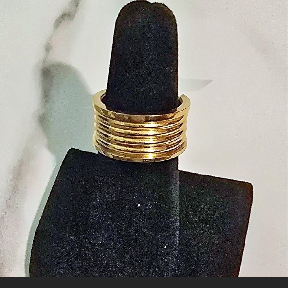 Stainless Steel Elegant Gold-Tone Women's Ring